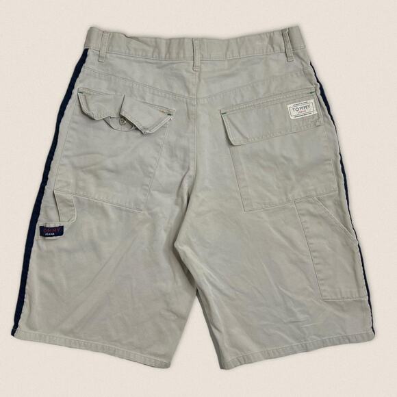 Y2K Khaki Cargo Style Shorts Tommy Hilfiger Size 34 - Picture 1 of 8